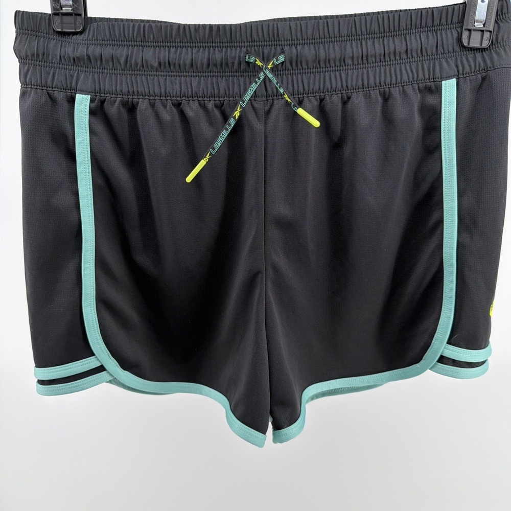 Reebok Les Mills Speedwick Women's Running Training Shorts Black Teal Size‎ M